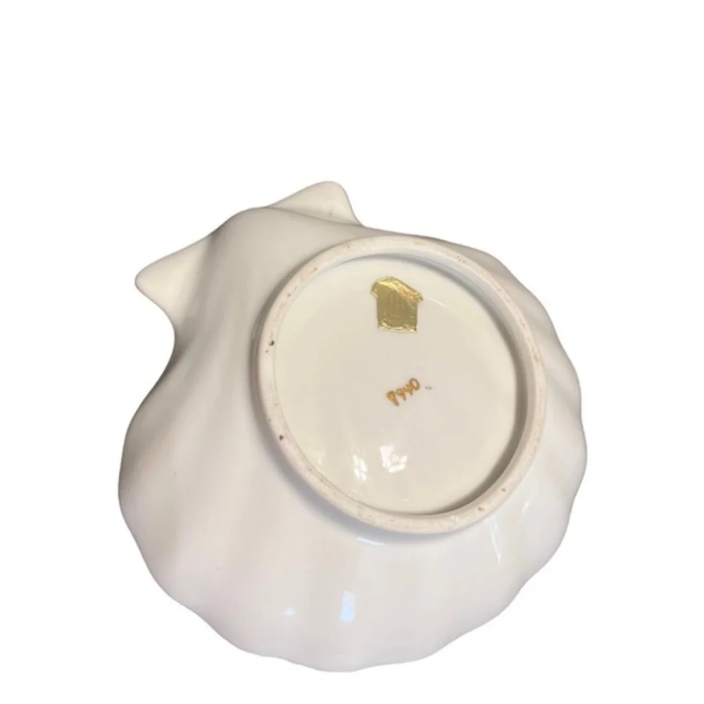 Scallop Seashell Dish - Porcelain Gold Butterflies - Lenwile Ardalt Japan 8940‎